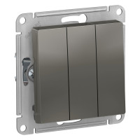 Выключатель 3-клавишный сх.1+1+1, 10АХ Systeme Electric AtlasDesign Сталь ATN000931