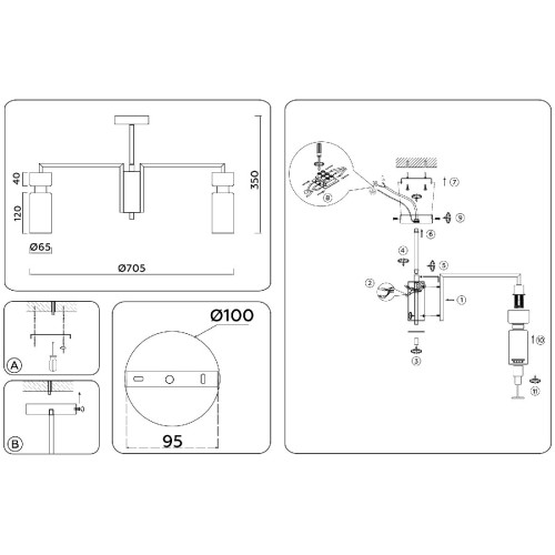 Люстра на штанге Ambrella Light High Light Heigh Light LH56126