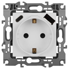 Розетка со шторками с USB type-A+C Эра 12-4108-01М Б0067711
