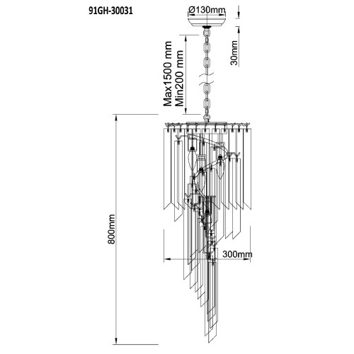 Подвесная люстра Garda Decor 91GH-30031
