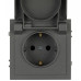 Розетка Эра Galaxy 15-2103-06 c заземлением 2P+E Schuko со шторками с крышкой 16А-250В IP20 графит Б0070668