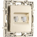 Розетка телефонная RJ11 + компьютерная RJ45 Arte Milano 217.44-1.shampan