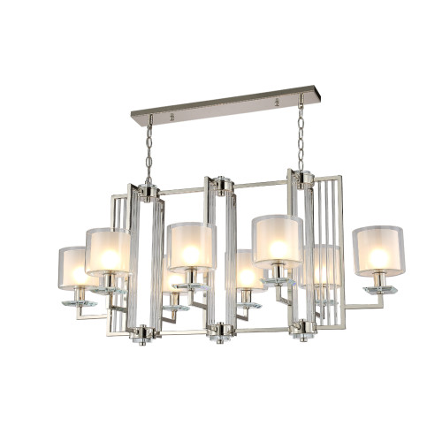 Подвесная люстра Crystal Lux Nicolas NICOLAS SP8 L1000 NICKEL/WHITE
