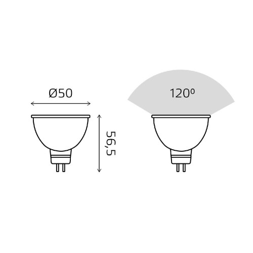 Светодиодная лампа Gauss Basic GU5.3 5,5W 4100K 10135262T