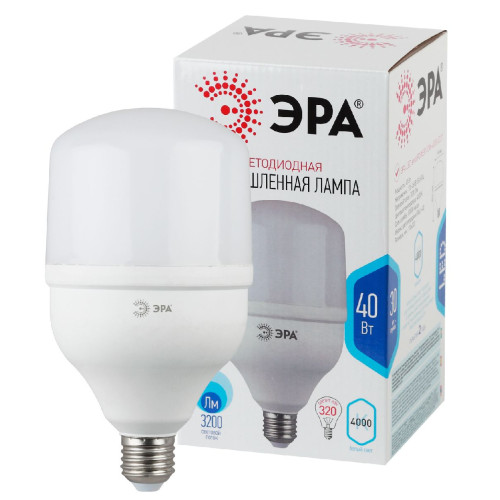 Лампа светодиодная Эра E27 40W 4000K LED POWER T120-40W-4000-E27 Б0027005