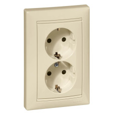 Розетка 2x2К+З Legrand Valena 16A 250V с/з винтовой зажим слоновая кость 774370