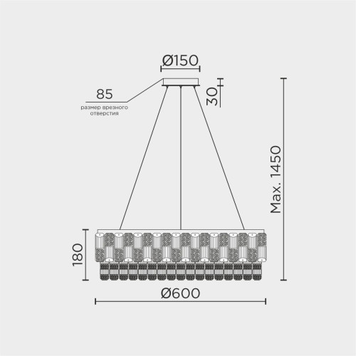 Подвесная люстра Modelux ML.7039.600 GD