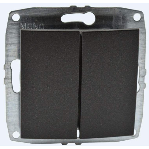 Выключатель двухклавишный Mono Electric Despina-Larissa 10А 250В графит 500-002025-102