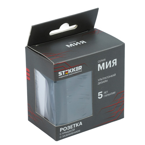 Розетка 1-местная Stekker 250В 16А Мия RST16-3112-05 50455
