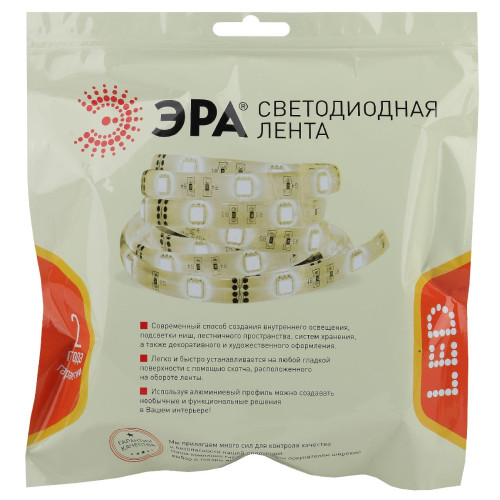 Светодиодная лента Эра 24В 2835 28,8Вт/м 3000К 2,5м IP33 LS2835-28,8-280-24-33-3000К-quadruple-2,5m Б0043106