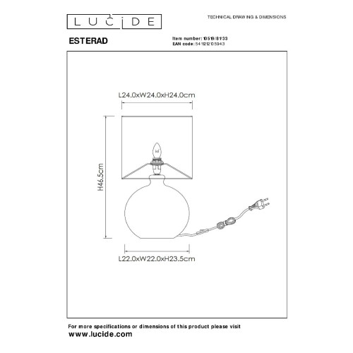 Настольная лампа Lucide Esterad 10519/81/33