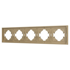 Рамка пластиковая на 5 постов Arlight FRM-TENDO-SFPL-5-GD 054658 Рамка пластиковая на 5 постов Arlight FRM-TENDO-SFPL-5-GD 054658