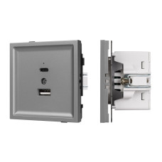 Механизм USB розетки Arlight SCT-TENDO-MUAC-PL-GR (5V, 3A, QC3) 054096 Механизм USB розетки Arlight SCT-TENDO-MUAC-PL-GR (5V, 3A, QC3) 054096