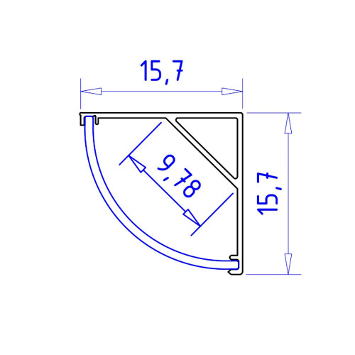Алюминиевый угловой профиль Ambrella Light Alum Profile GP2100BK