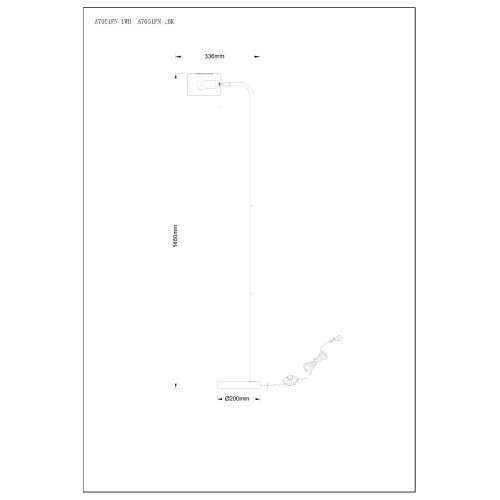 Торшер Arte Lamp Sebastian A7051PN-1BK