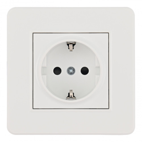 Комплект розетки с/з и шторками и рамкой Arte Milano SET16-1-40-1 white