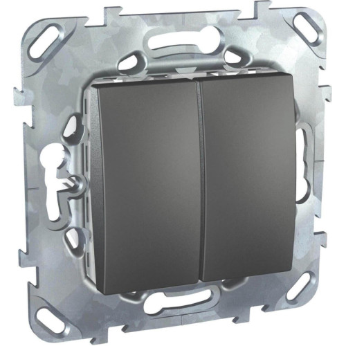 Переключатель двухклавишный Schneider Electric Unica 10AX 250V MGU5.213.12ZD