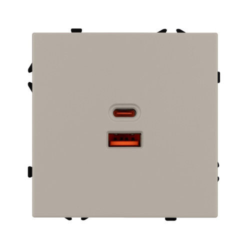 Механизм розетки с быстрой USB зарядкой Arlight SCT-NOBE-MUAC-SFPL-FC-CA (65W, QC3) 059446