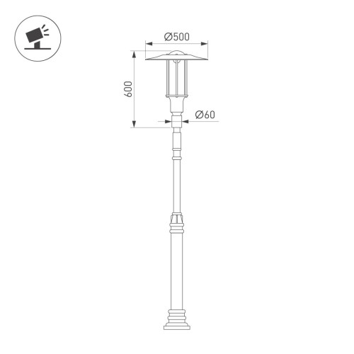 Уличный консольный светильник Arlight OXOR-SHADL-C-500x600-35W Day4000 052470