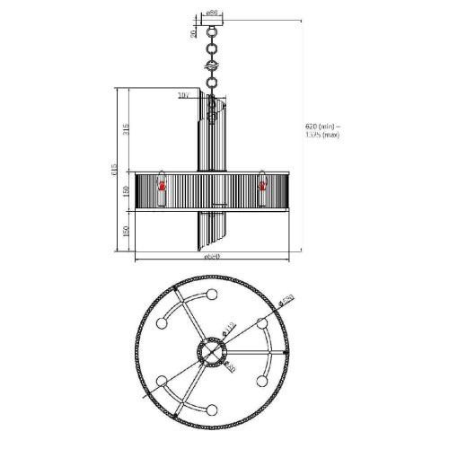 Подвесная люстра Maytoni Frame MOD174PL-06G