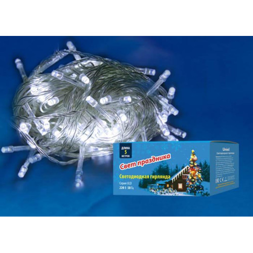 Светодиодная гирлянда (UL-00005259) Uniel 220V белый ULD-S0500-050/DTA White IP20