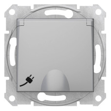 Розетка Schneider Electric Sedna с з/к со шторками и крышкой 16A 250V SDN3100560