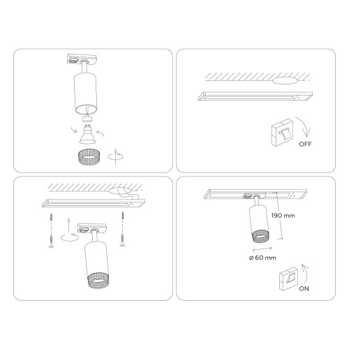 Трековый однофазный светильник Ambrella Light Track System GL5162