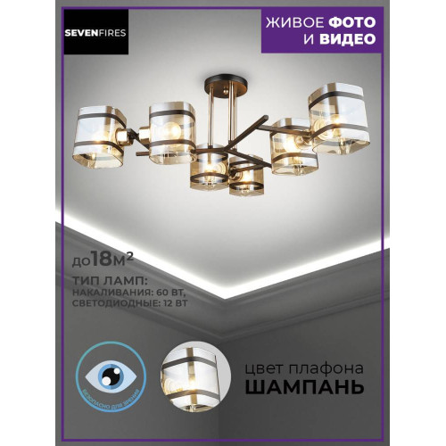 Потолочная люстра Seven Fires Klaso SF3316/6C-BK-FGD