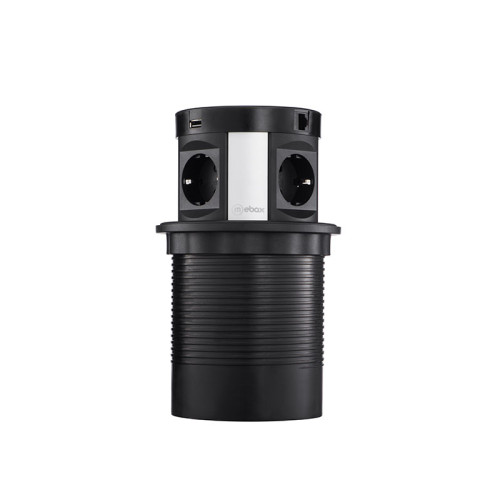 Блок розеток 107J (4 секции, 2 USB и RJ-45) Mebax 00-00001466