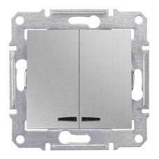 Выключатель двухклавишный с синей подсветкой Schneider Electric Sedna 10A 250V SDN0300360