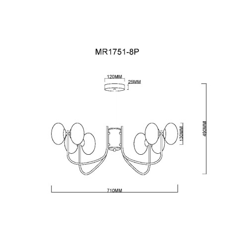 Люстра на штанге MyFar Scott MR1751-8P