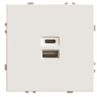 Розетка 2-местная USB + Type C (механизм) Stekker Эмили 250В 20W RST10-5115-08 кашемир soft touch