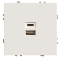 Розетка 2-местная USB + Type C (механизм) Stekker Эмили 250В 20W RST10-5115-08 кашемир soft touch