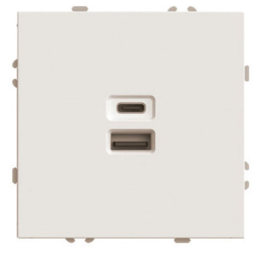 Розетка 2-местная USB + Type C (механизм) Stekker Эмили 250В 20W RST10-5115-08 кашемир soft touch