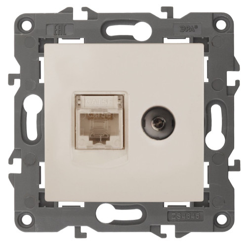 Розетка RJ45+TV Эра 14-3110-02 Б0034315