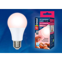 Лампа светодиодная диммируемая для птиц Uniel E27 9W LED-A60-9W/SCEP/E27/FR/DIM IP65 PLO65WH