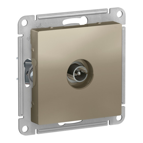 Розетка антенная одиночная TV коннектор, механизм Systeme Electric AtlasDesign Шампань ATN000593