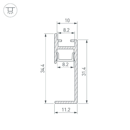 Профиль Arlight PLINTUS-H35-F-2000 WHITE 043605