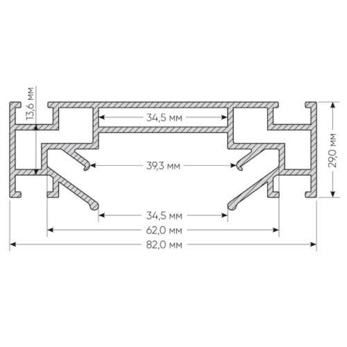 Профиль для шинопроводов Denkirs TR3000 TR3030-AL