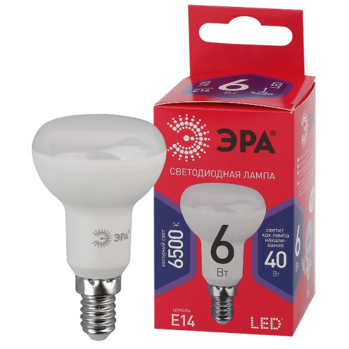 Лампа светодиодная Эра E14 6W 6500K LED R50-6W-865-E14 R Б0045335