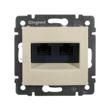 Розетка компьютерная 2хRJ45 Legrand Valena 5e кат UTP на винтах слоновая кость 774139