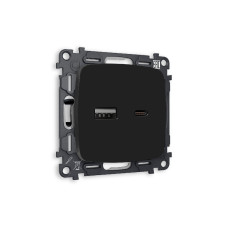 Комплект механизма розетки 2USB A+C 20W (быстрая зарядка) Ambrella Volt Omega MO811010
