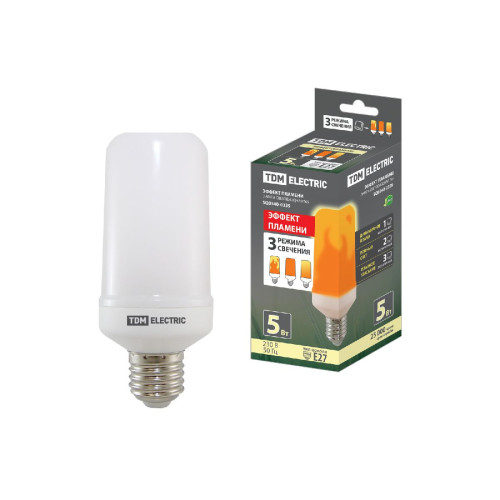 Лампа светодиодная TDM Electric E27 5W 1500K матовая SQ0340-0339