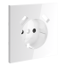 Накладка для розетки с заземлением и защитными шторками, с USB A+A Voltum S70 (белый глянцевый) VLS000901