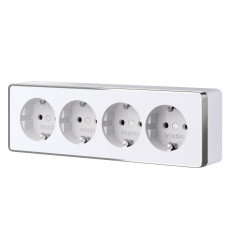 Розетка четверная с заземлением и шторками Werkel Gallant (белый) W5072210 4690389218002 a071252