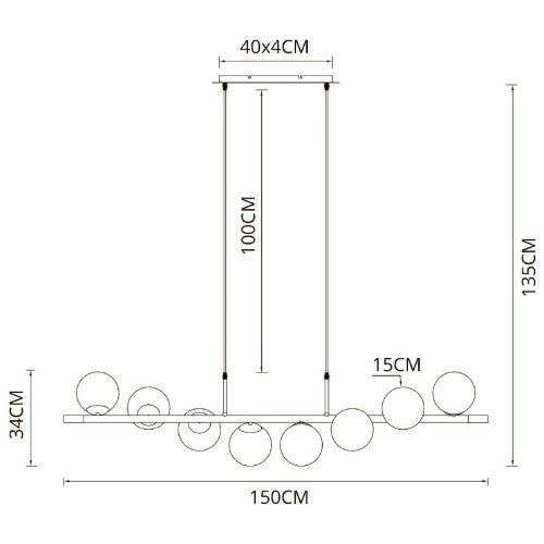 Подвесная люстра Arte Lamp Alcor A2224SP-8BK