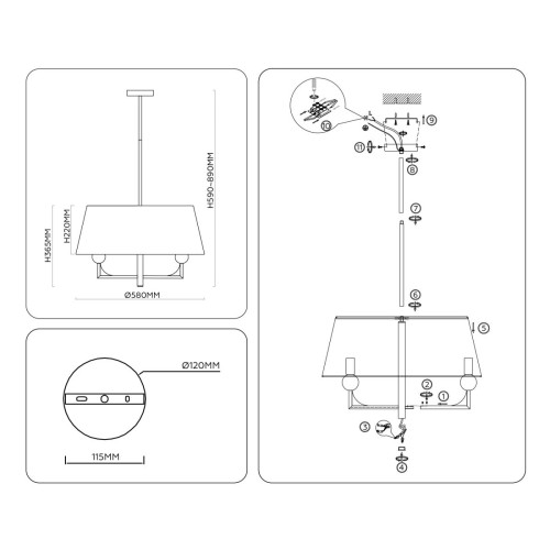Люстра на штанге Ambrella Light High Light Classic LH75150
