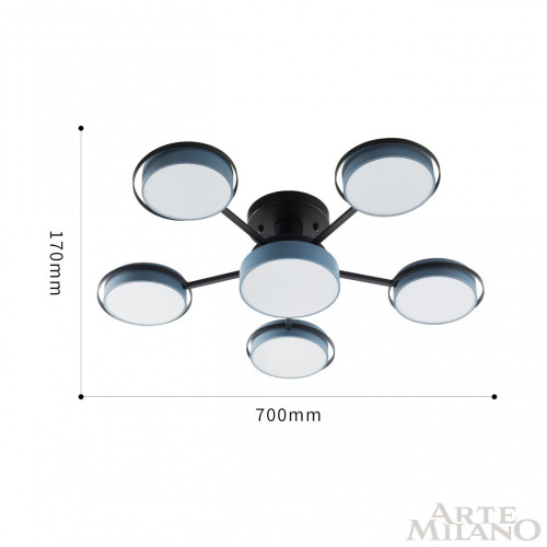 Потолочная люстра Arte Milano Ferrara 250406/5+1 Gr