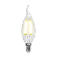 Лампа светодиодная филаментная (UL-00001374) Uniel E14 6W 4000K прозрачная LED-CW35-6W/NW/E14/CL PLS02WH