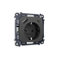 Комплект механизма розетки 2USB A+C 20W (быстрая зарядка) с/з Ambrella Volt Omega MO910010